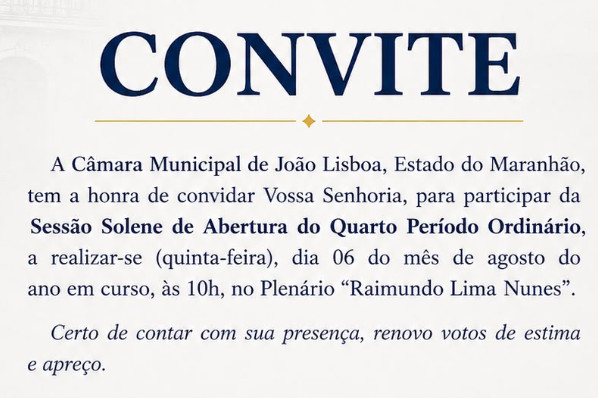 Câmara de João Lisboa realiza abertura do 4º Período Ordinário nesta quinta-feira (6)